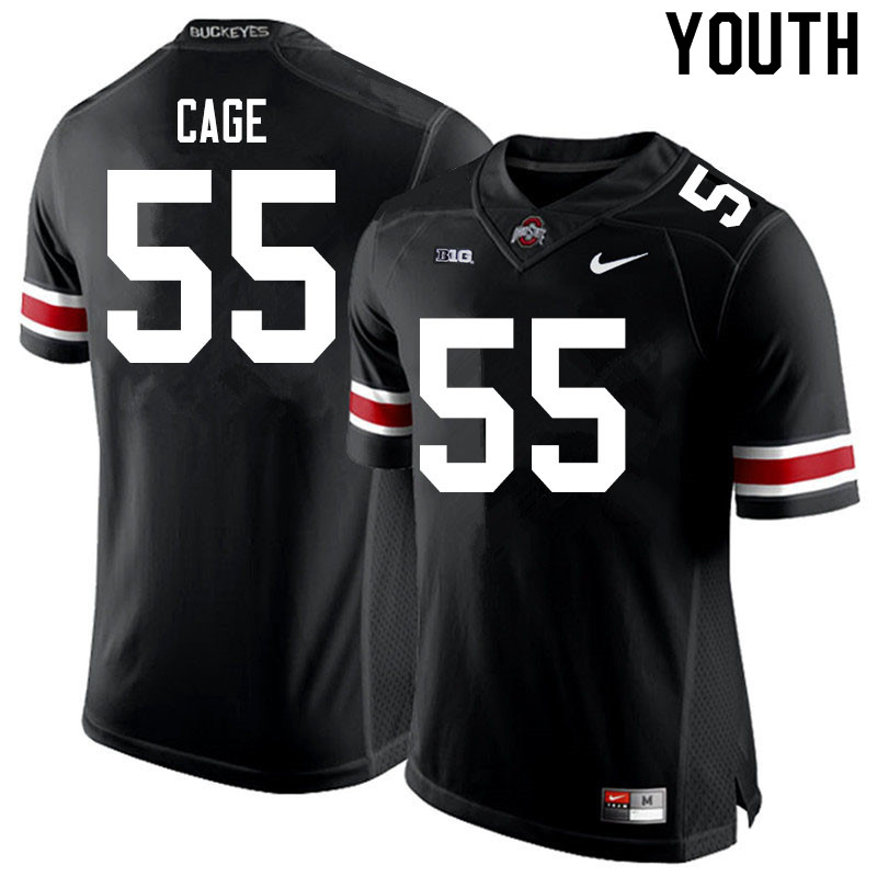 Ohio State Buckeyes Jerron Cage Youth #55 Black Authentic Stitched College Football Jersey